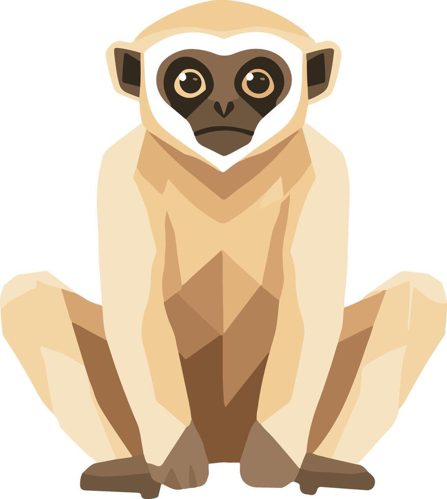 cute simple gibbon clipart vector