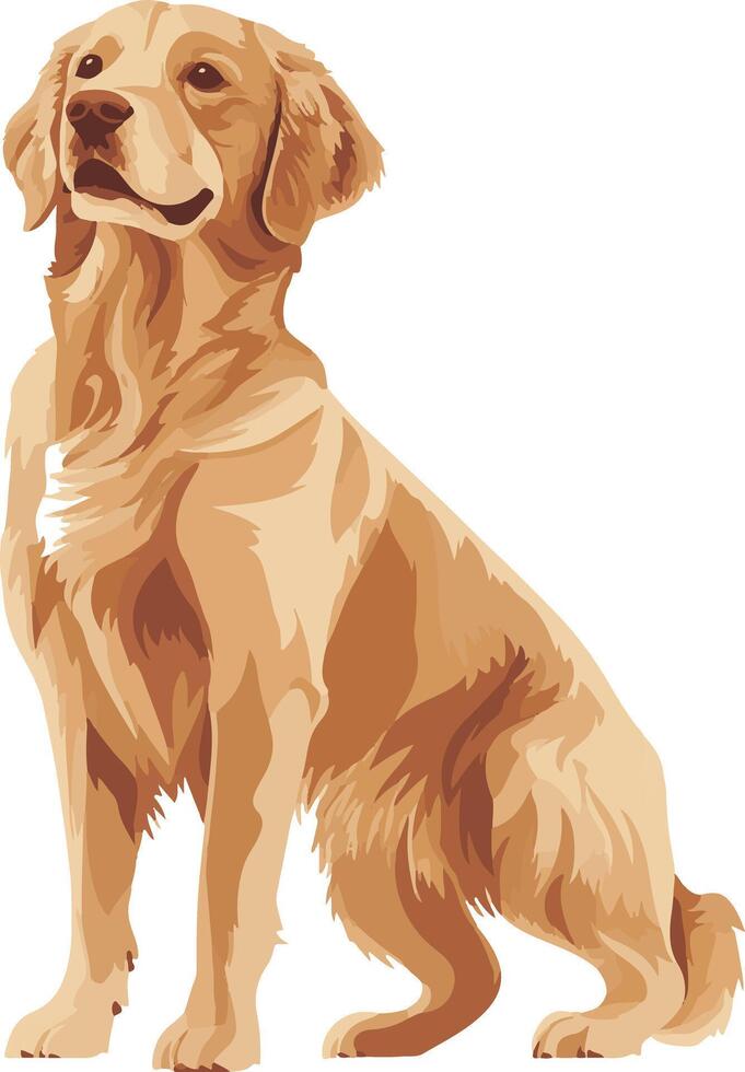 cute simple Golden Retriever clipart vector