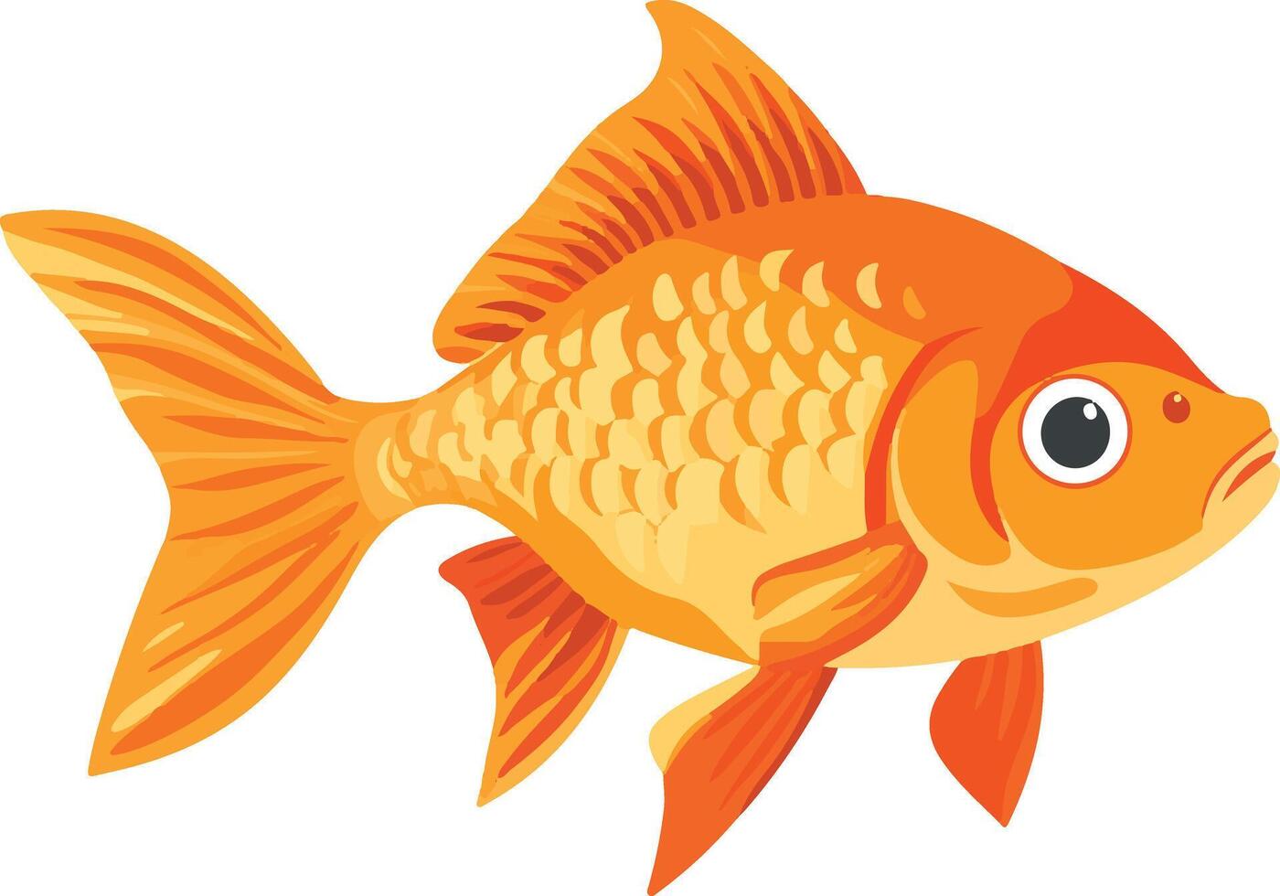 adorable cute simple goldfish clipart vector