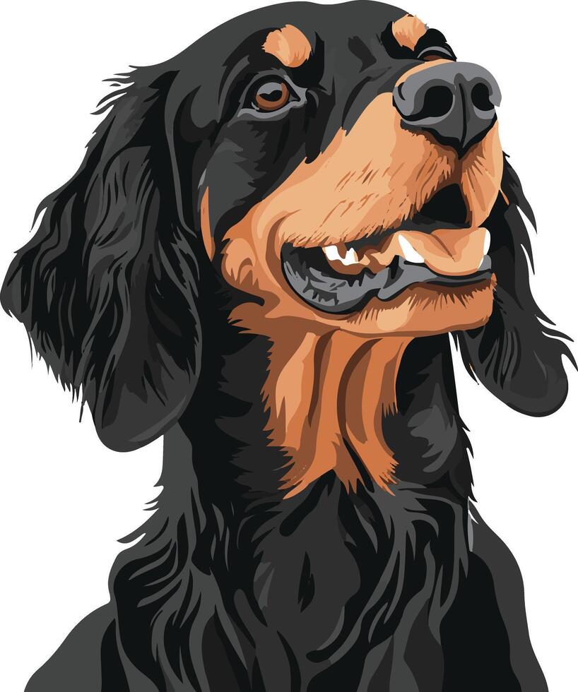 cute simple Gordon Setter clipart vector
