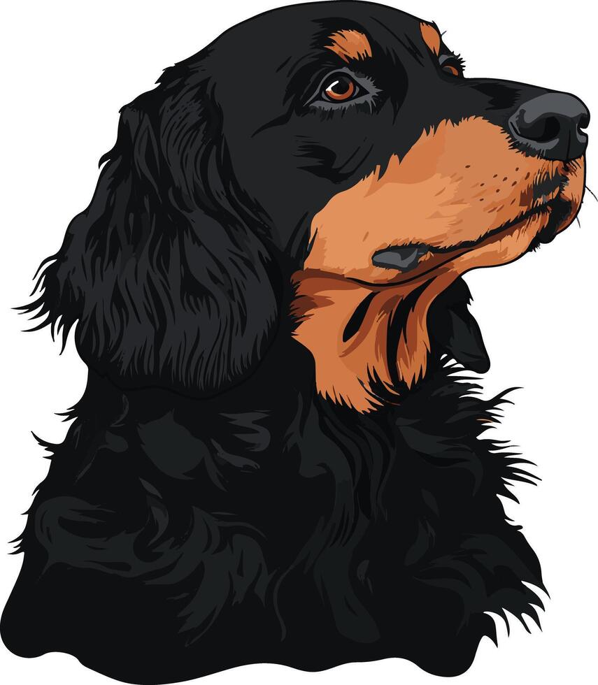adorable cute simple Gordon Setter clipart vector