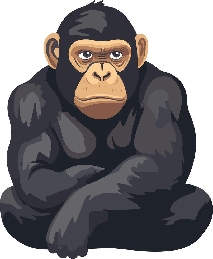 cute simple great apes clipart vector