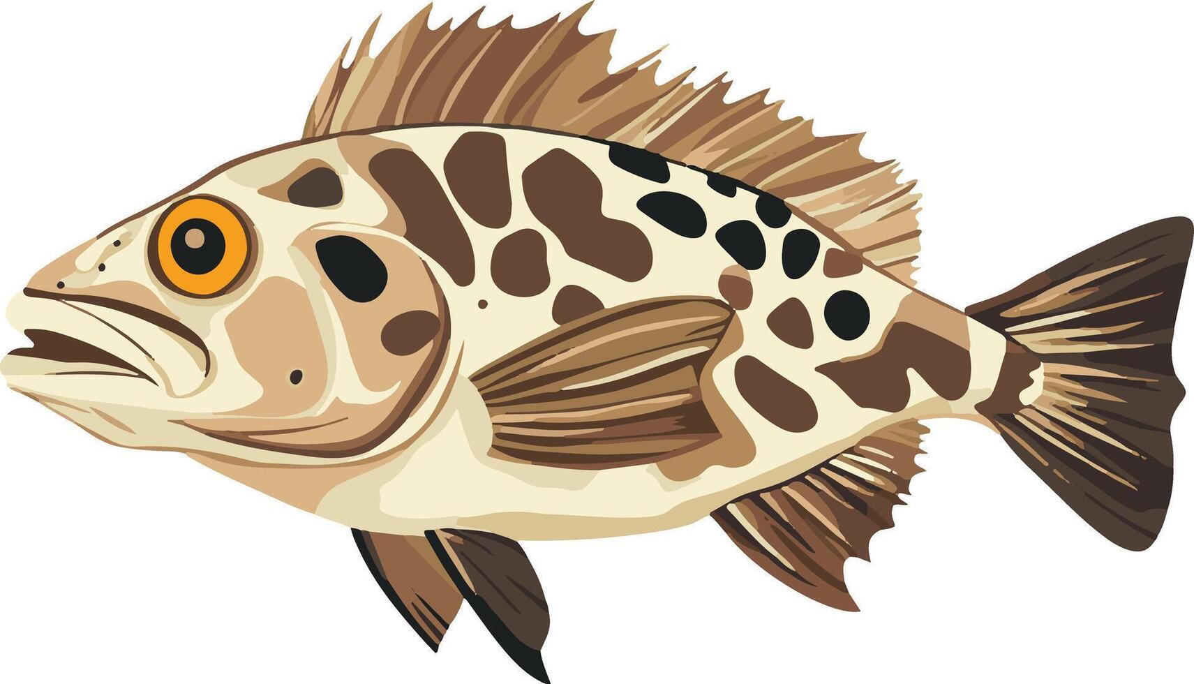 sweet cute simple grouper clipart vector