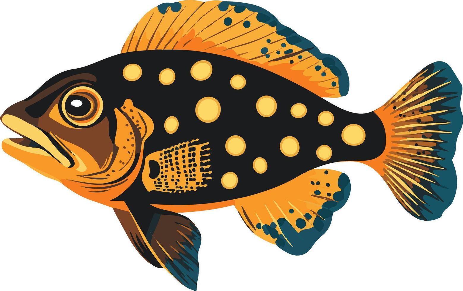 cute simple grouper clipart vector