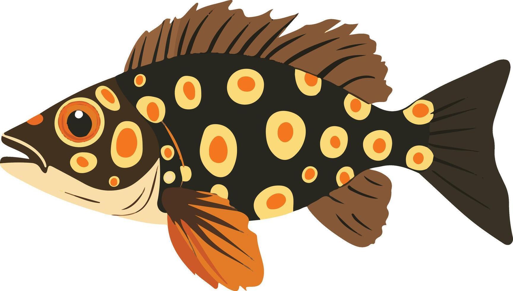 adorable cute simple grouper clipart vector