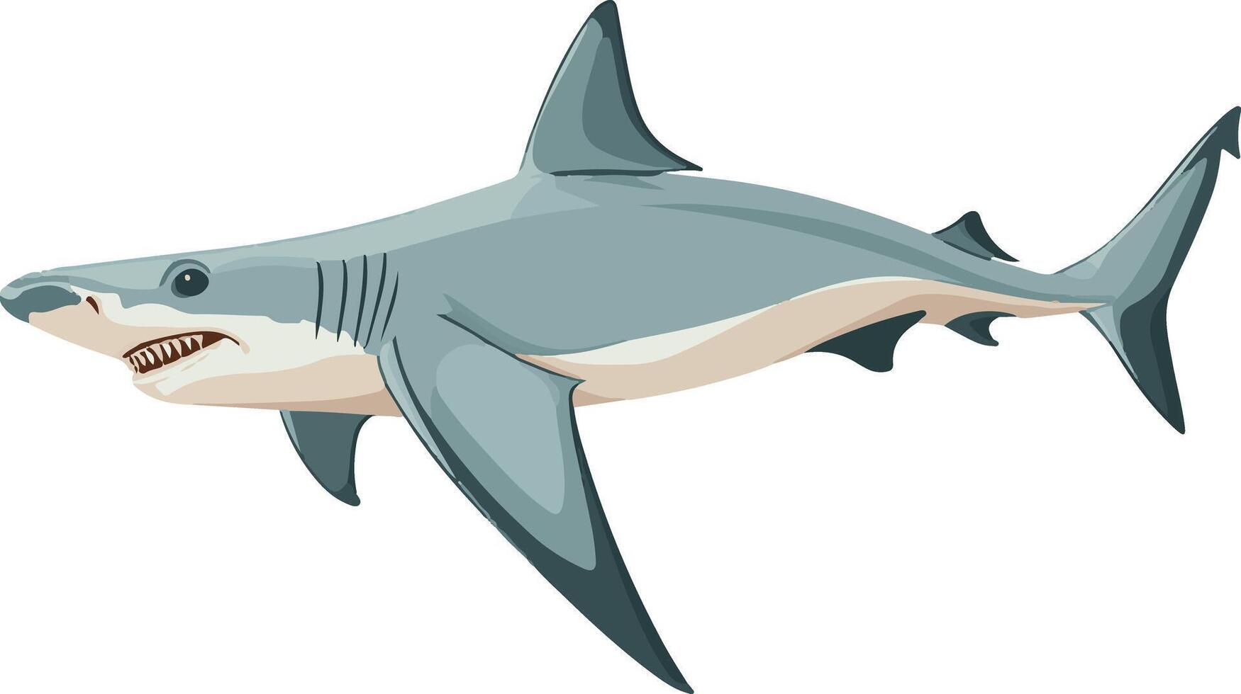 cute simple hammerhead shark clipart vector