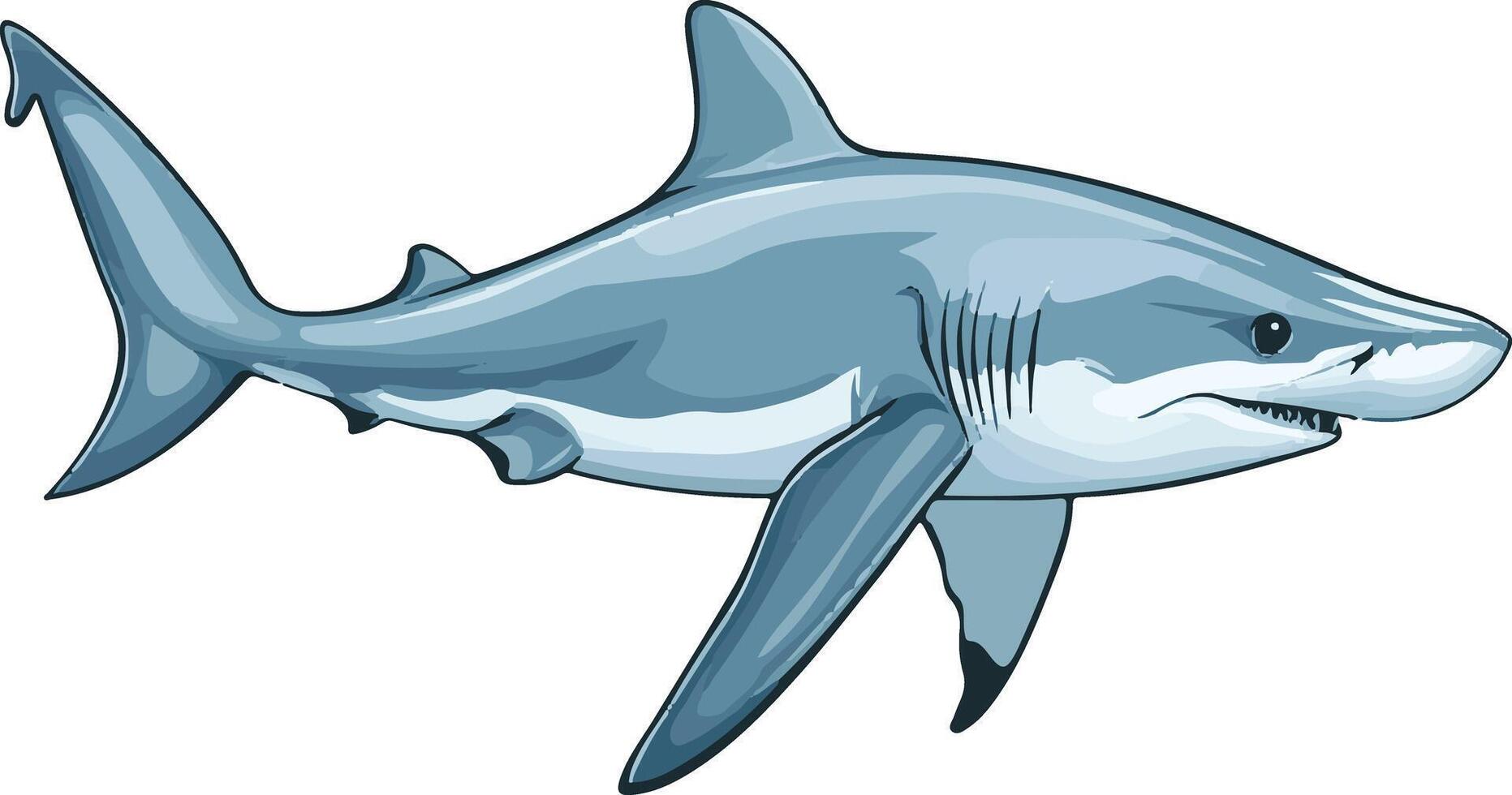 adorable cute simple hammerhead shark clipart vector