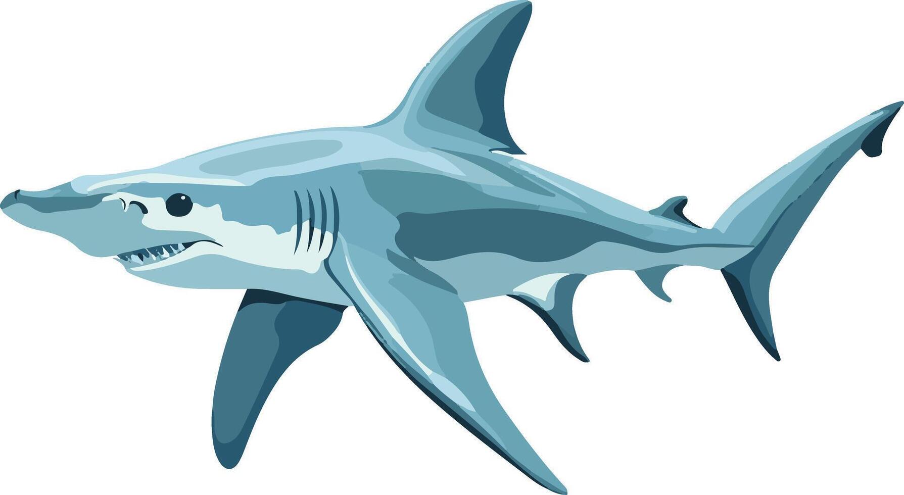 sweet cute simple hammerhead shark clipart vector