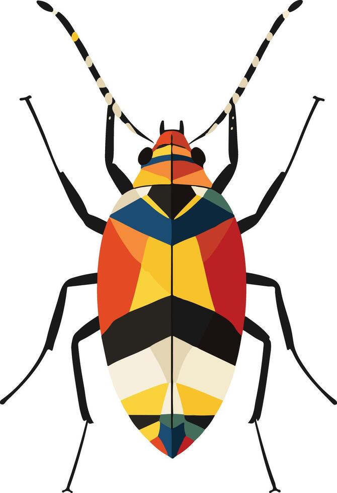 adorable cute simple harlequin bug clipart vector