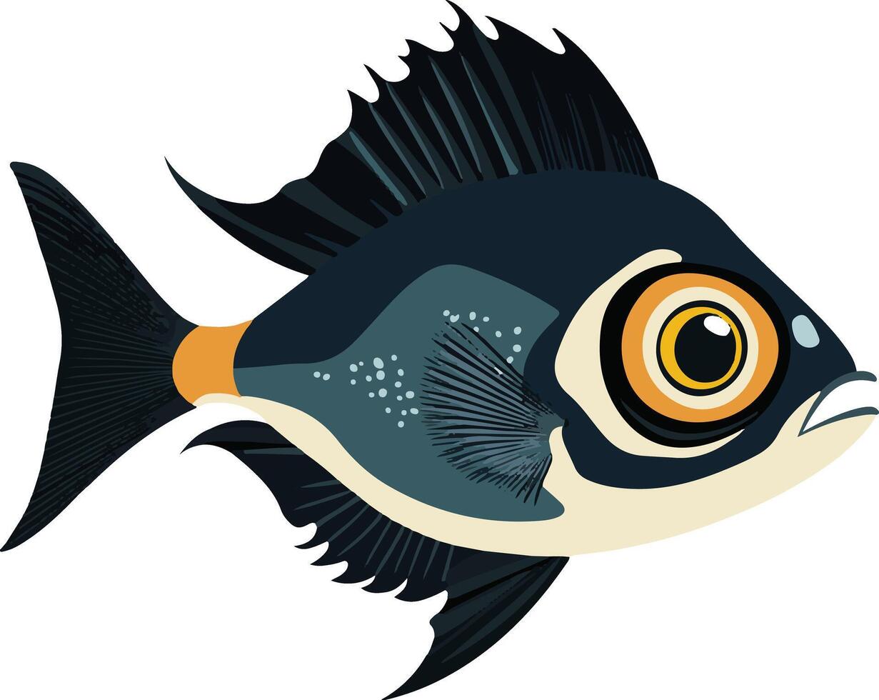 adorable cute simple hatchetfish clipart vector