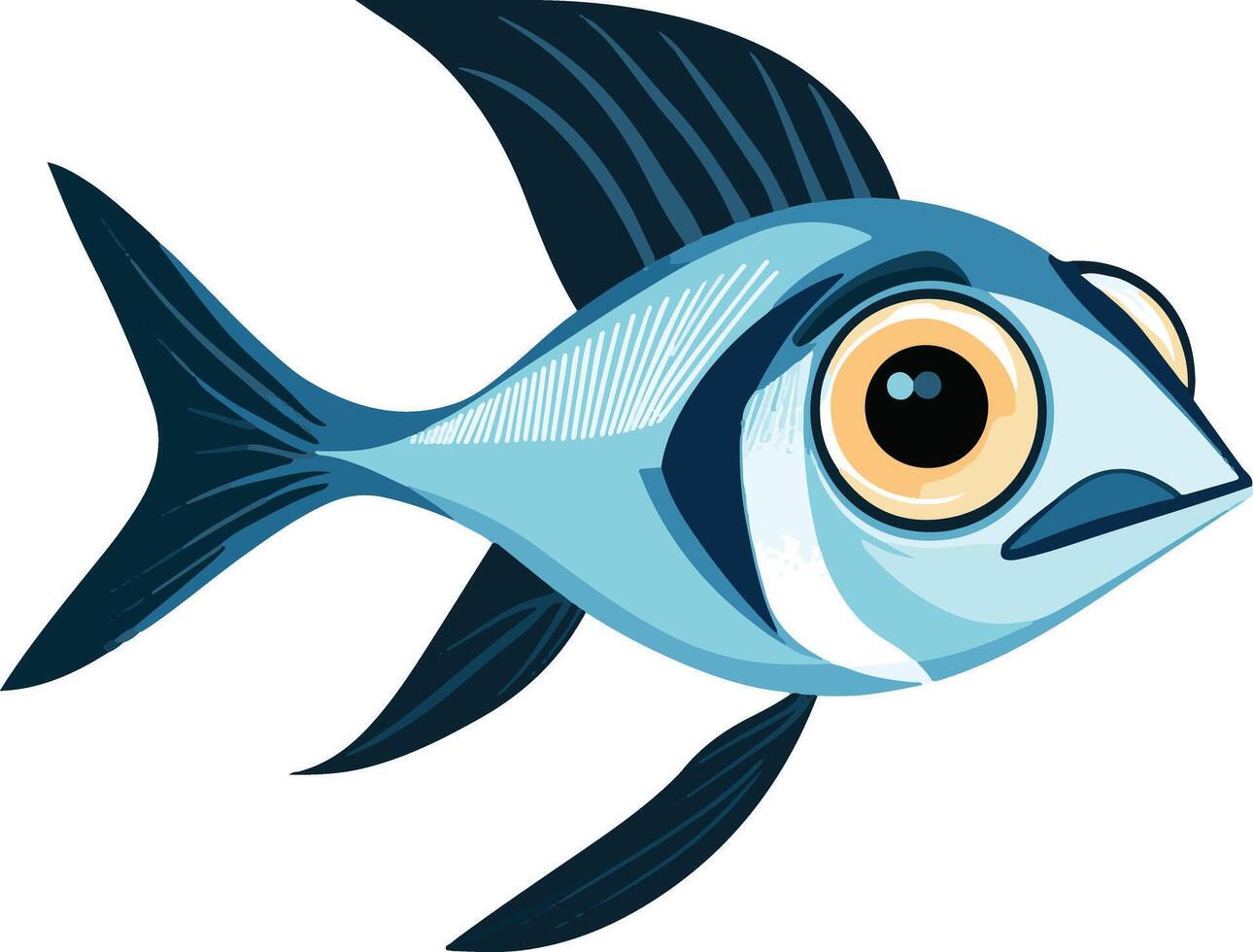 lovely cute simple hatchetfish clipart vector