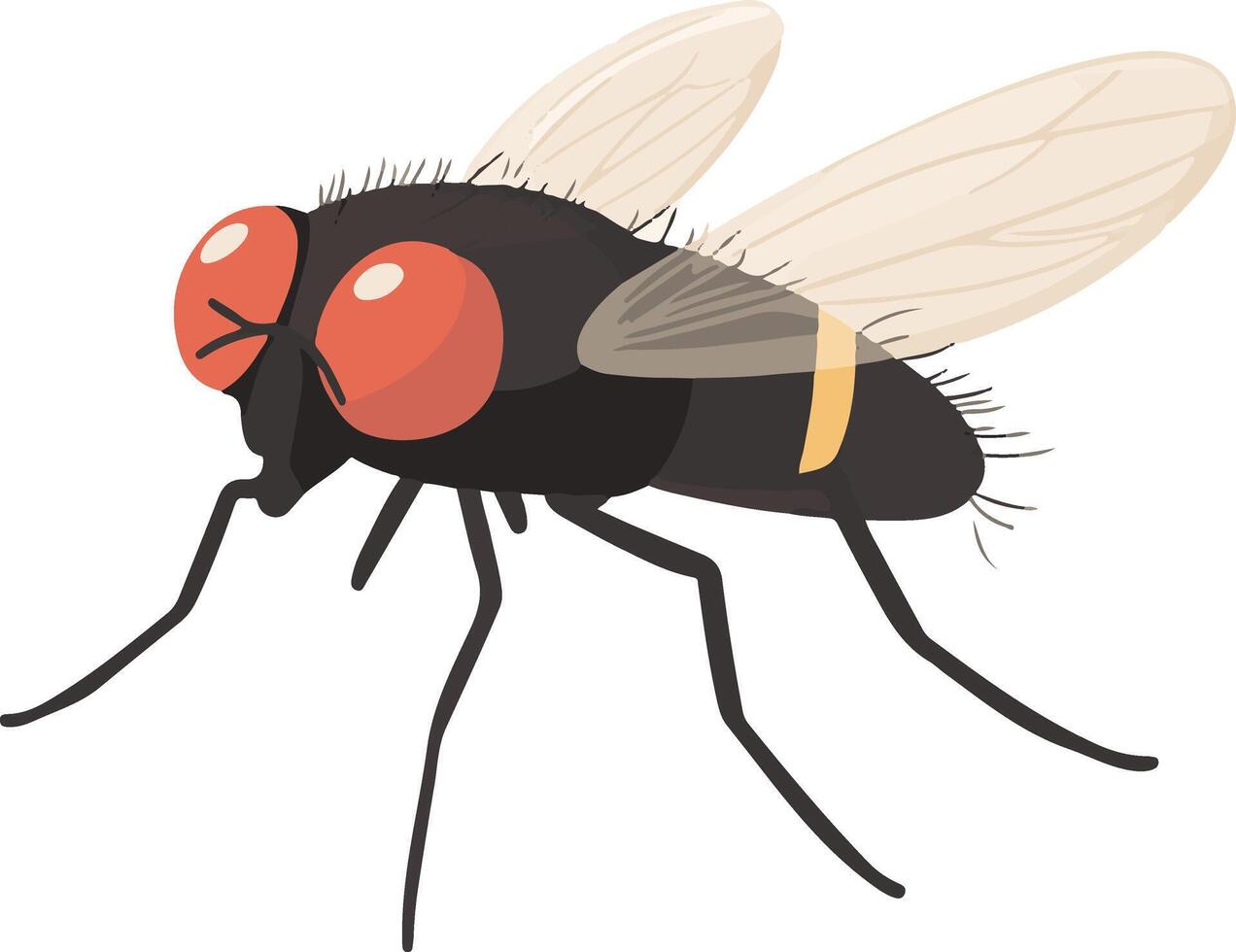 cute simple house fly clipart vector