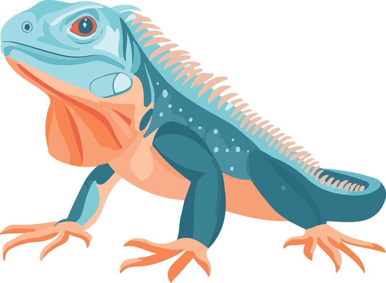 adorable cute simple iguana clipart vector