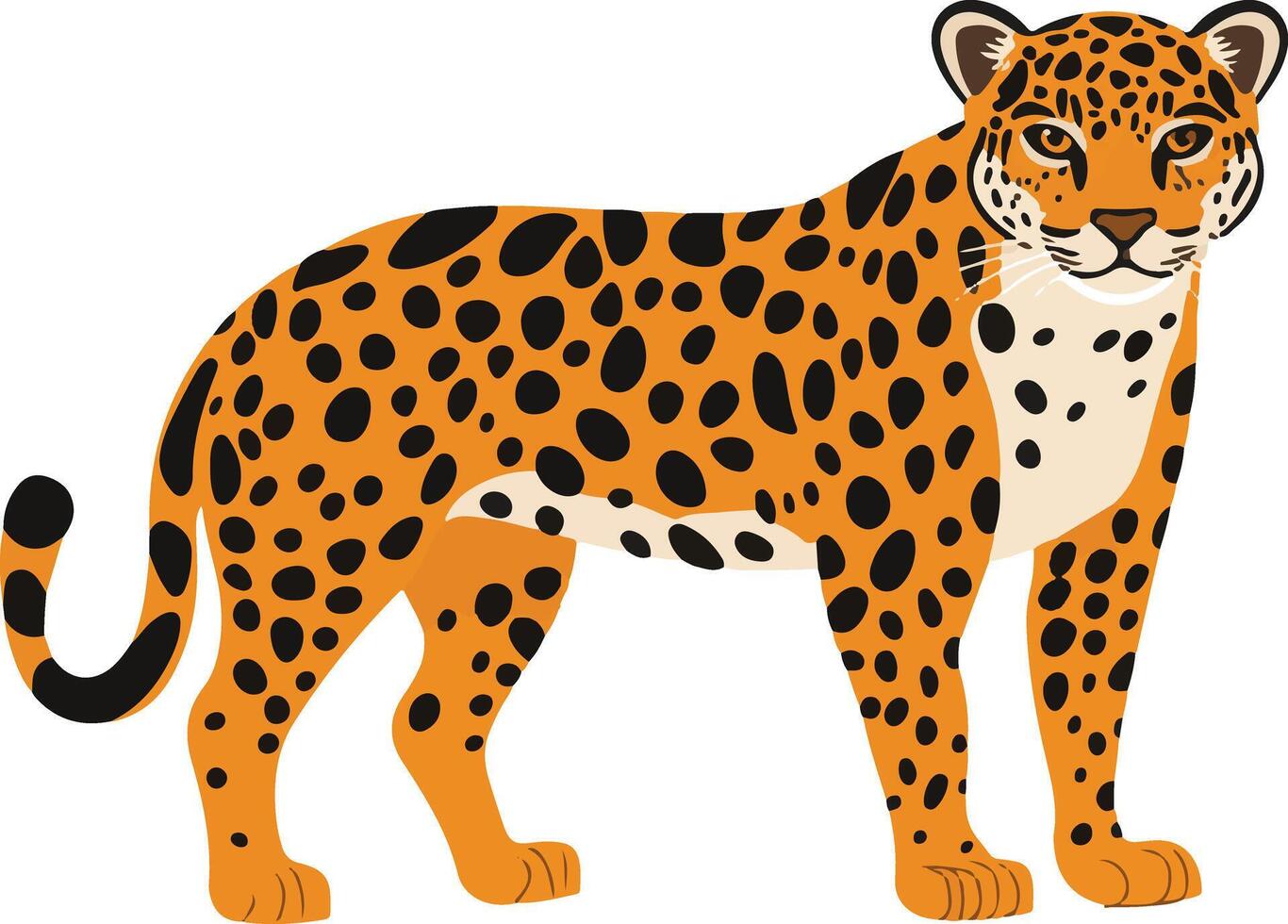 cute simple jaguar clipart vector