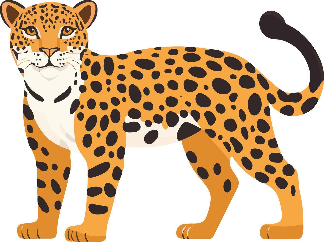 adorable cute simple jaguar clipart vector