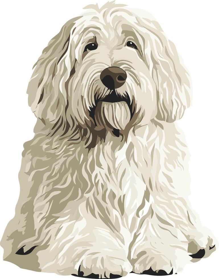 cute simple Komondor clipart vector