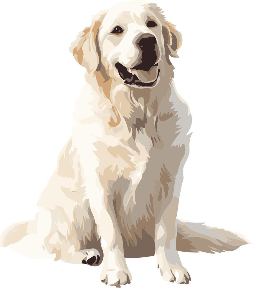 cute simple Kuvasz clipart vector