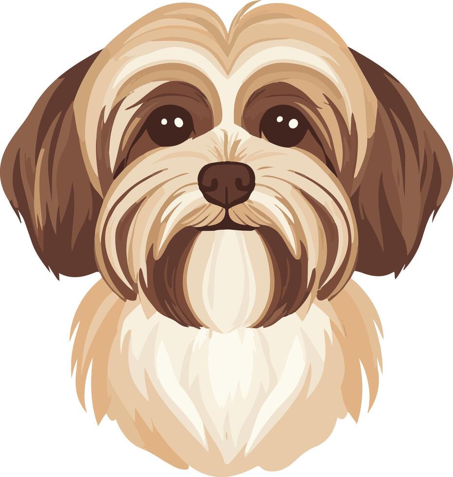 adorable cute simple Lhasa Apso clipart vector