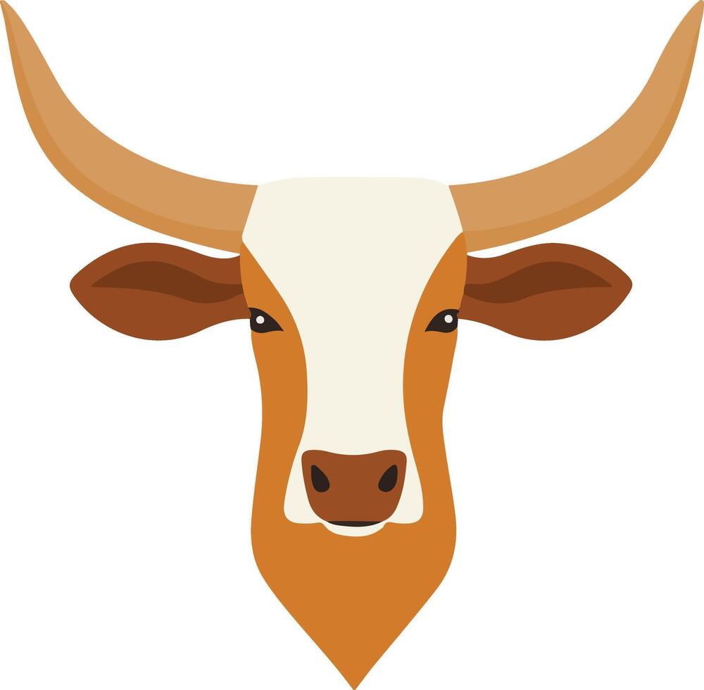 cute simple longhorn clipart vector