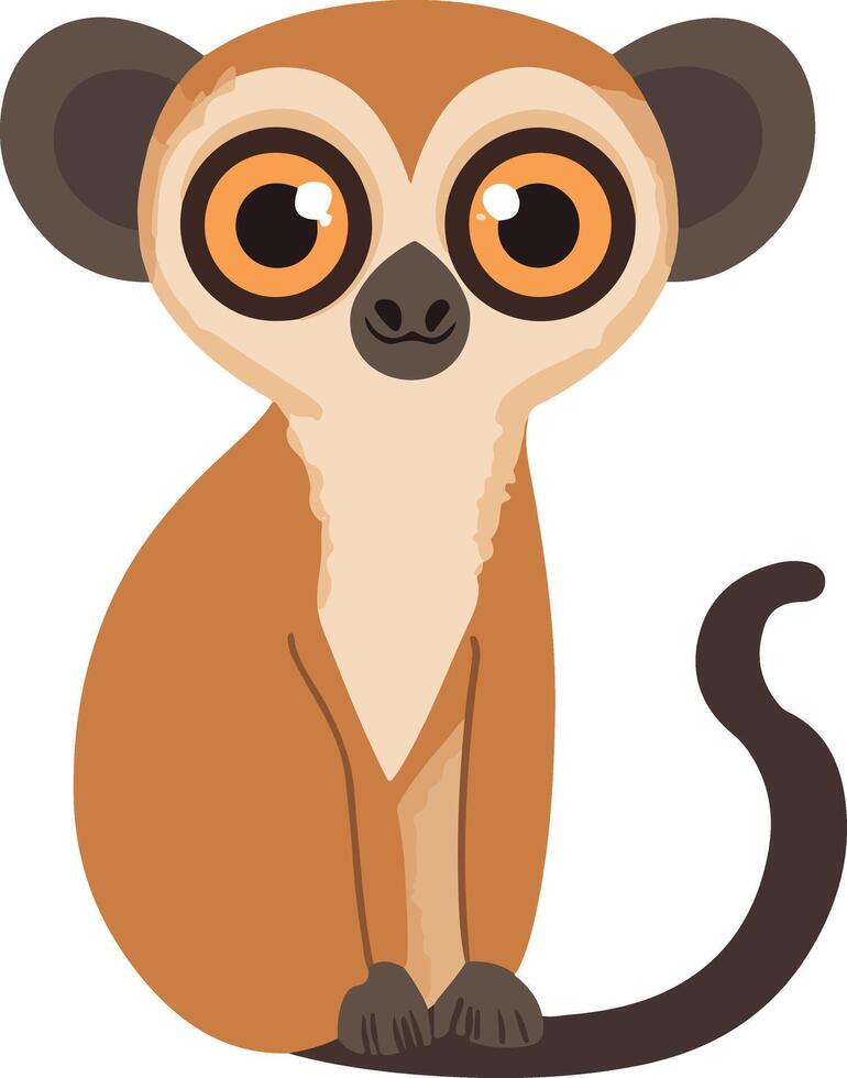 cute simple loris clipart vector
