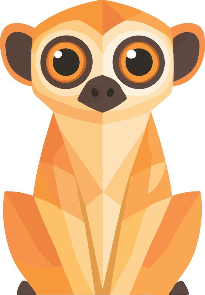 adorable cute simple loris clipart vector