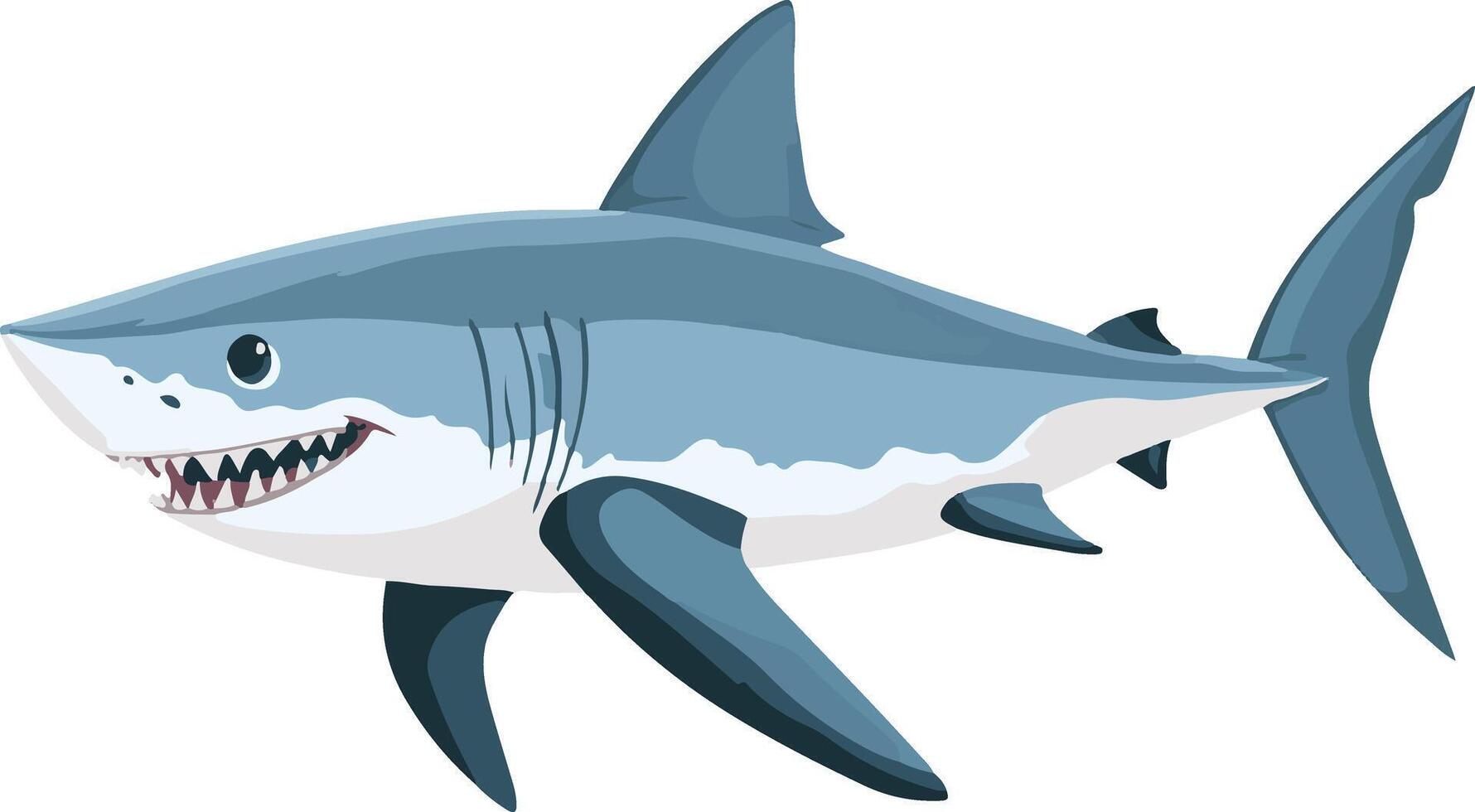cute simple luminous shark clipart vector