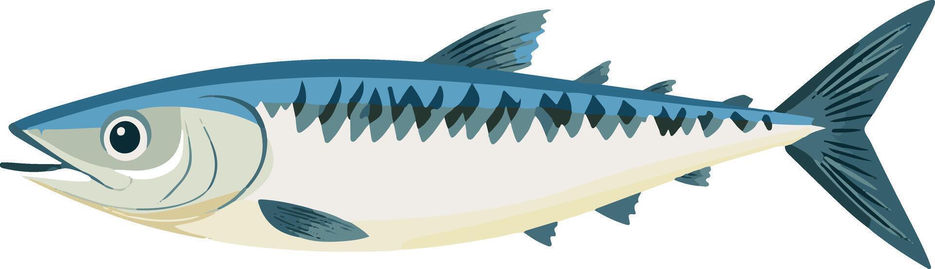 lovely cute simple mackerel clipart vector