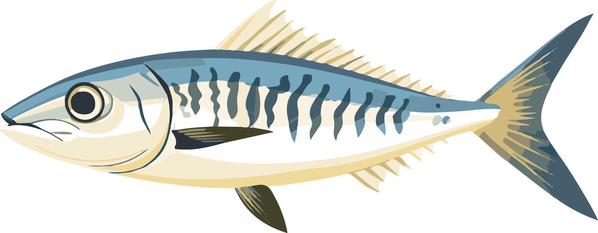 cute simple mackerel clipart vector