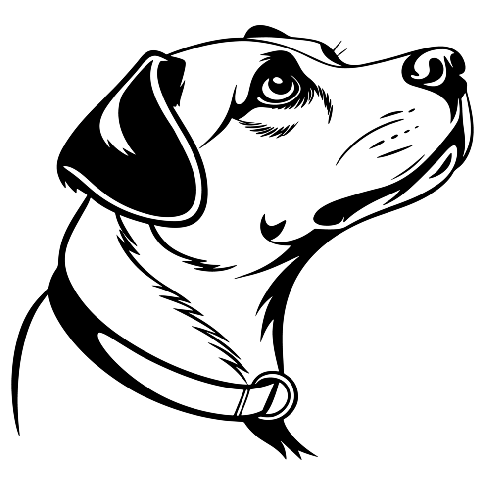 Black Outline Dog Face png