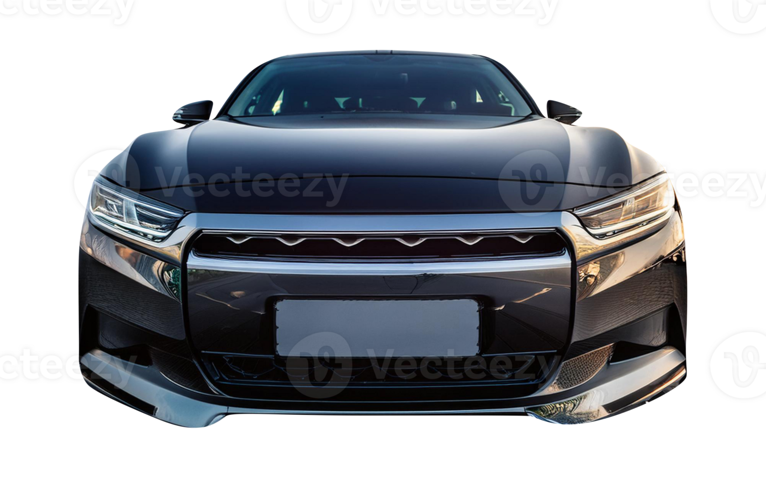 Close-Up of a Sleek Modern Automobile's Front View png