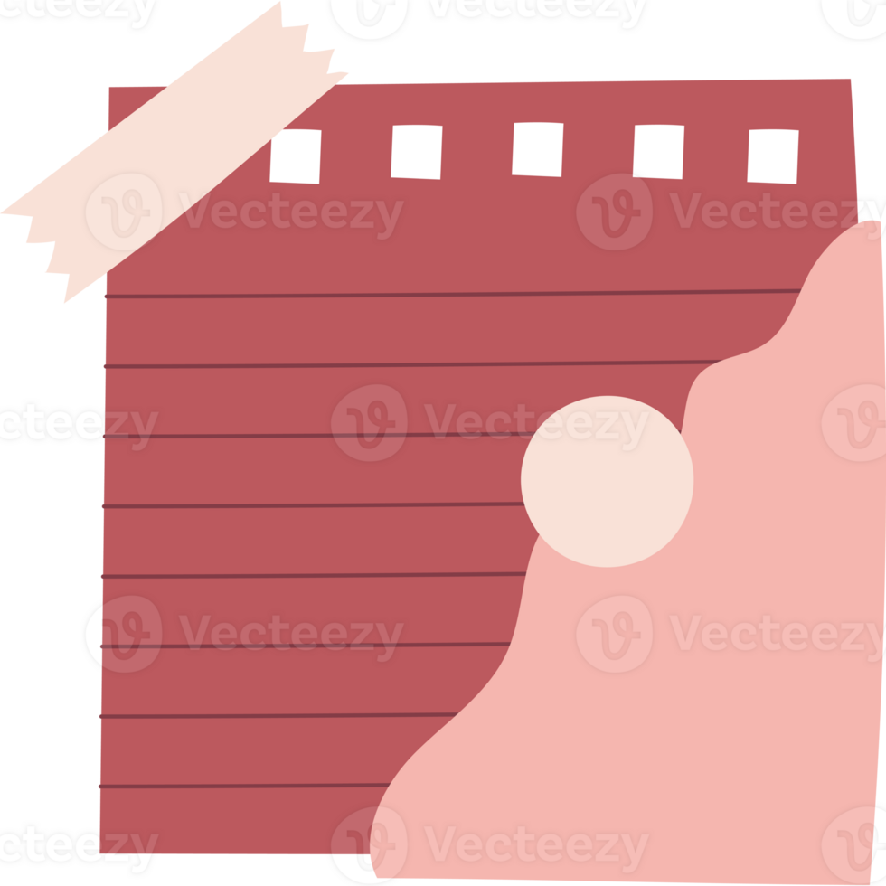 red pink sticky note png