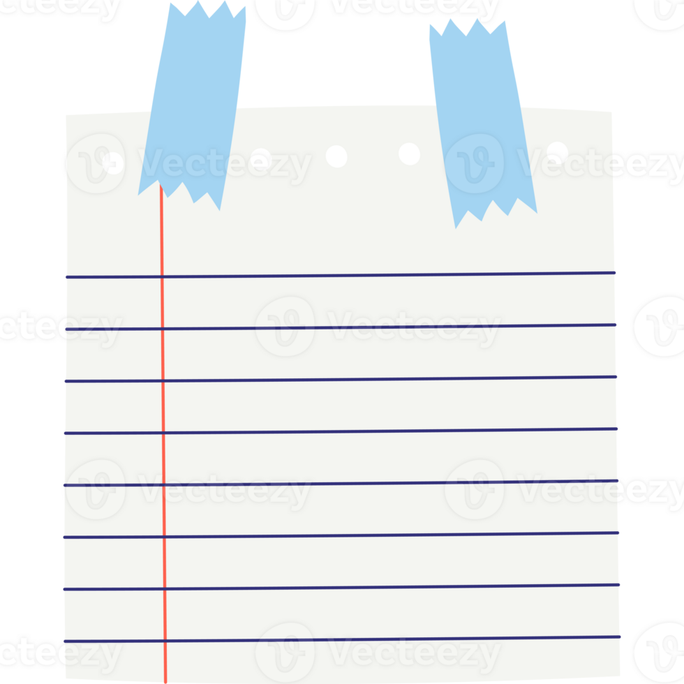 lined sticky note with washi tape png