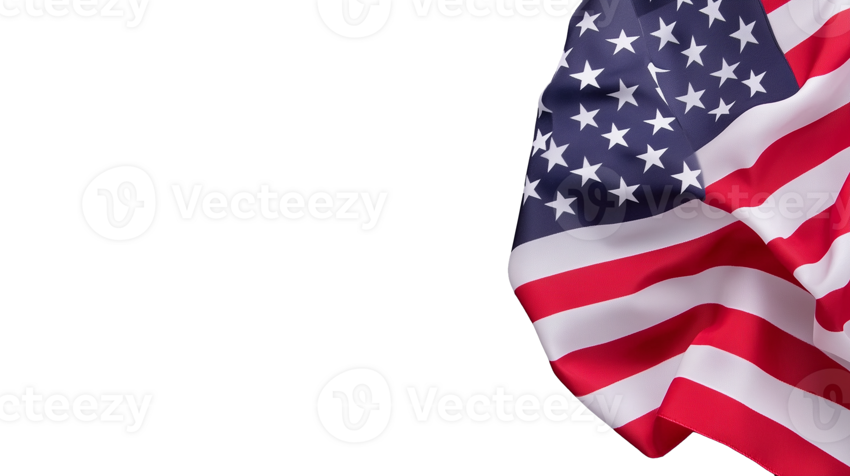 American flag waving in air, isolated on transparent background png