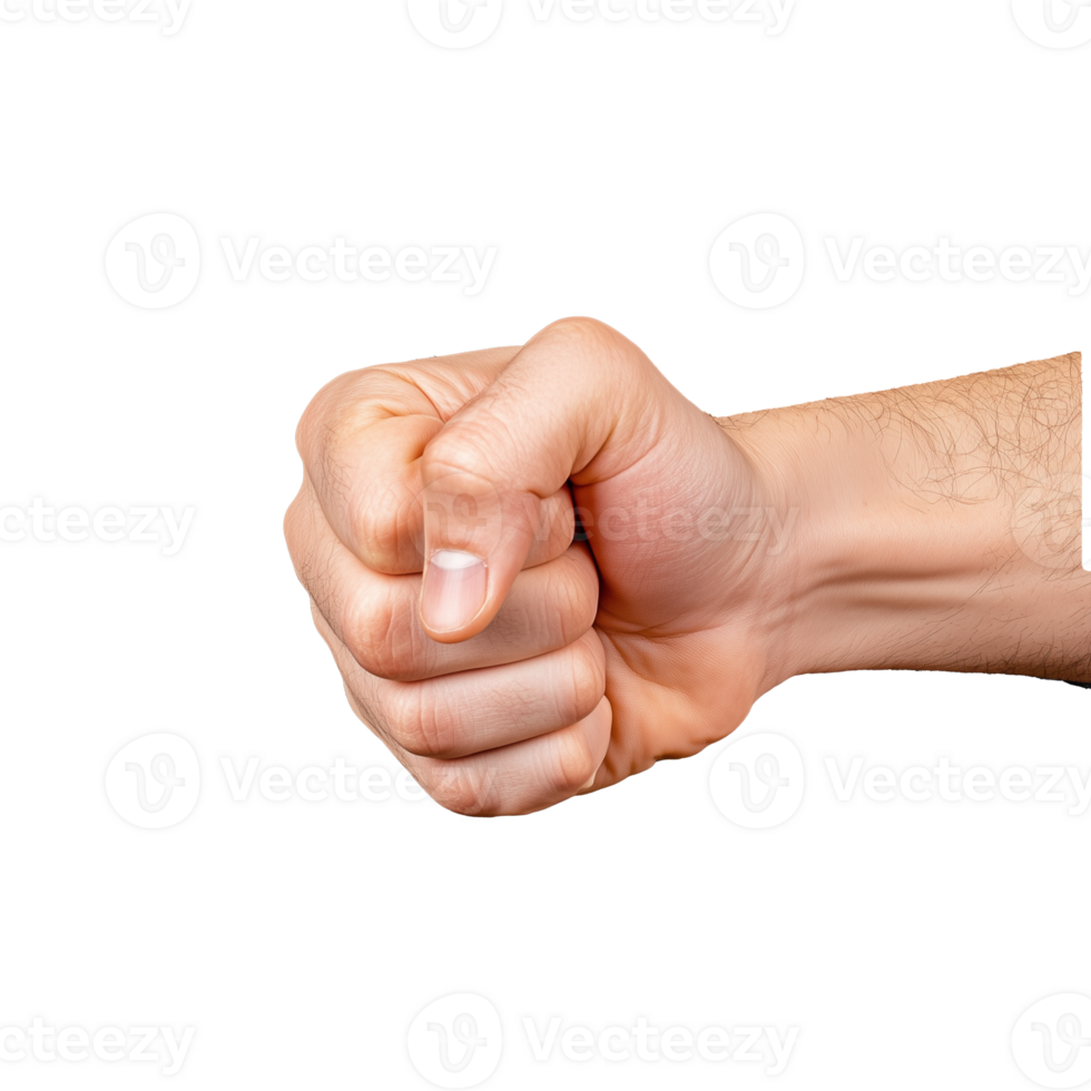 Hand pointing forward with index finger on transparent background png