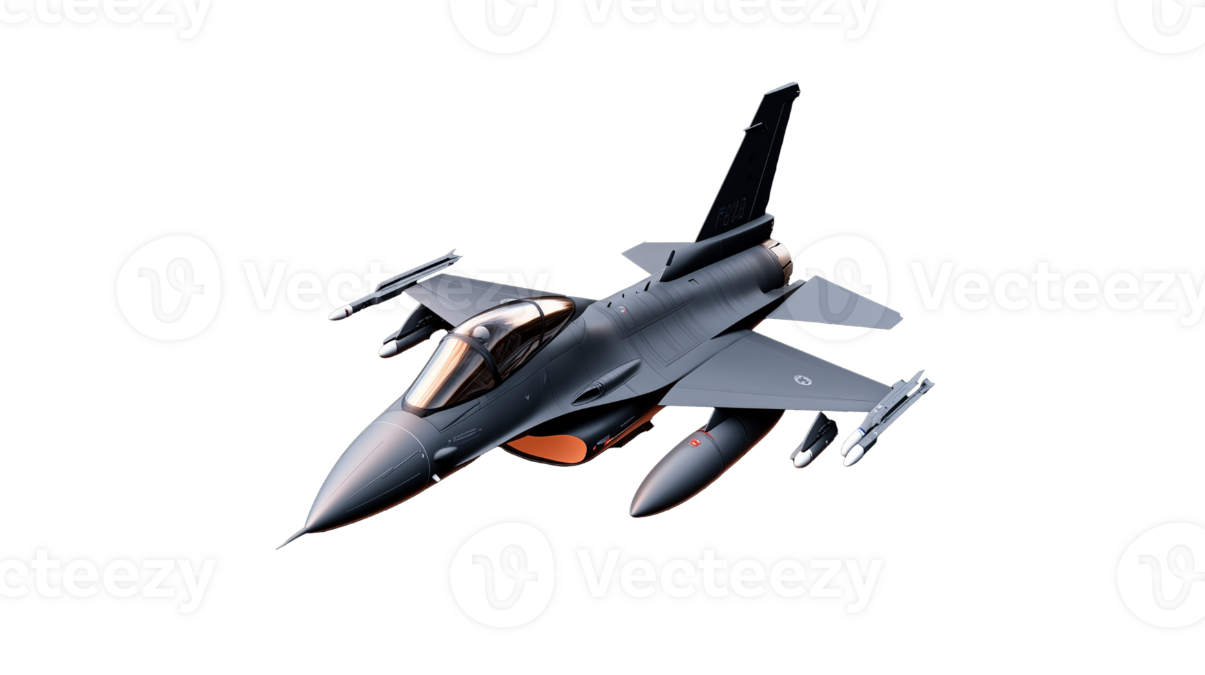 Fighter jet airplane model with sleek design on transparent background png