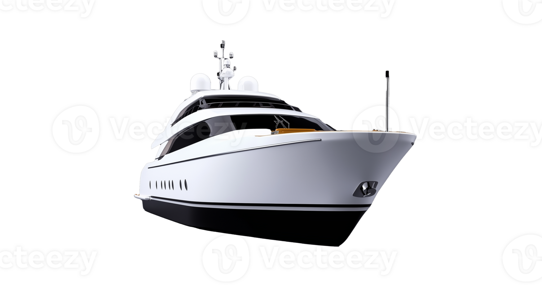 Elegant white yacht for recreational sailing on transparent background png