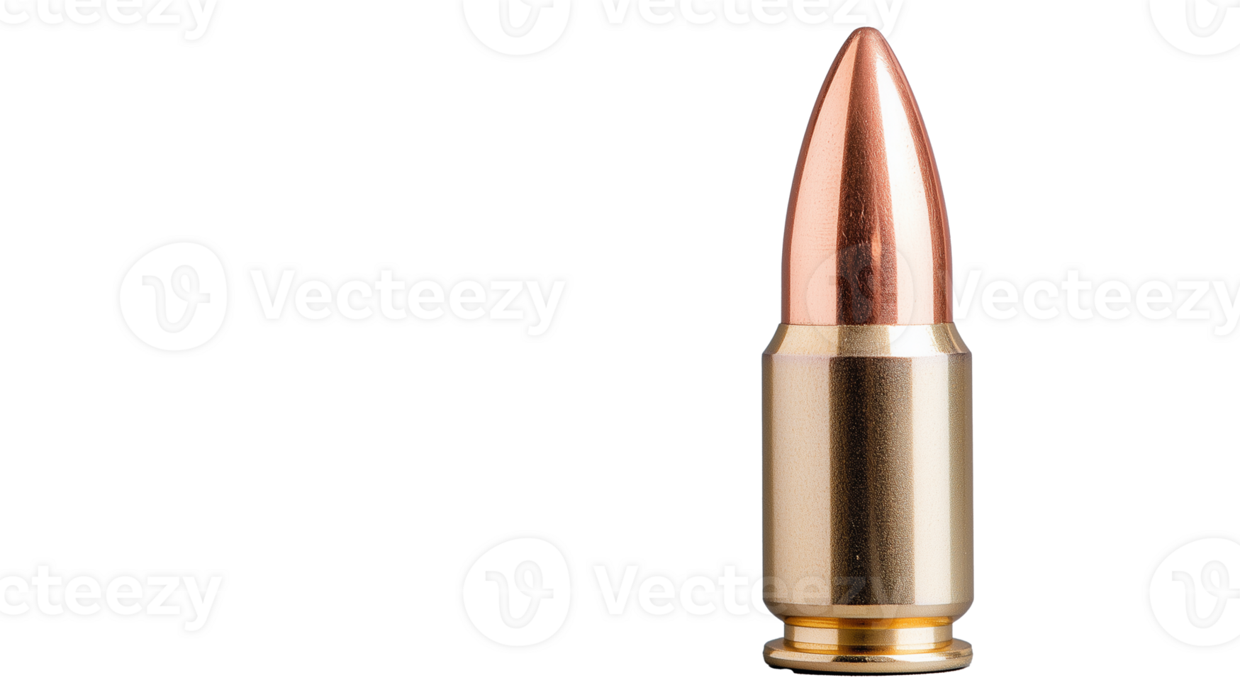 Shiny brass bullet isolated on transparent background png