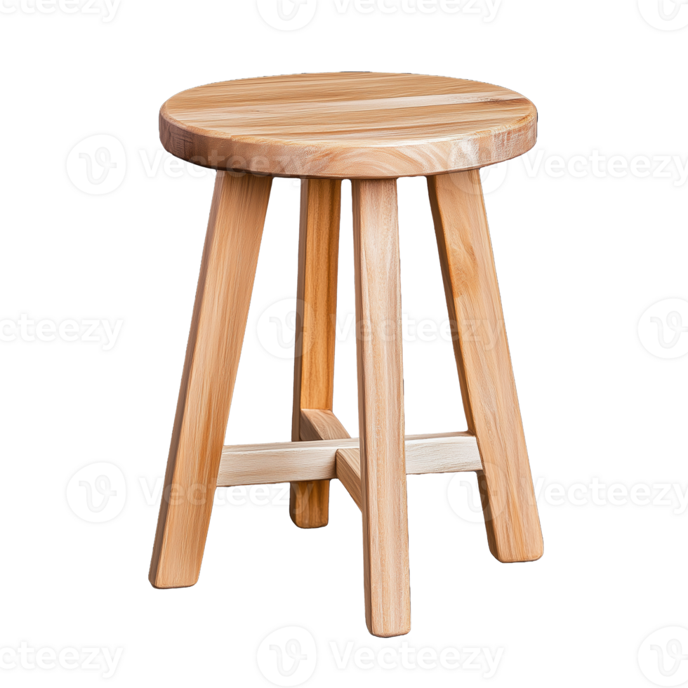 Small wooden stool isolated on transparent background png