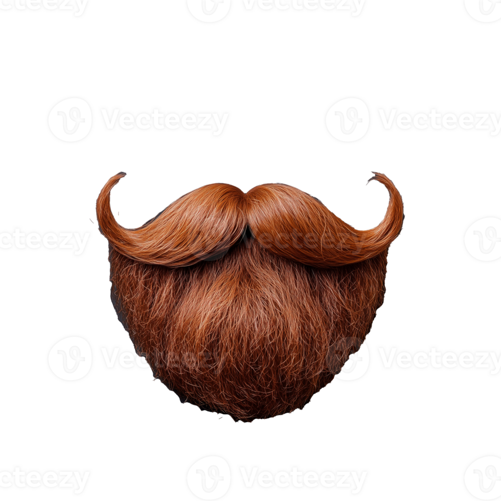 Red curly beard with curled mustache png