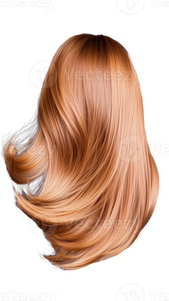Long, flowing blonde hair from back view png