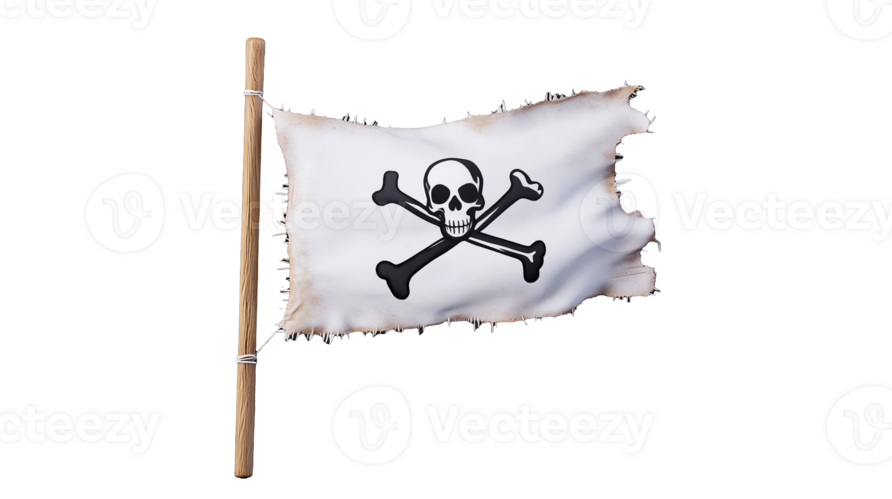 White pirate flag with skull and crossbones png