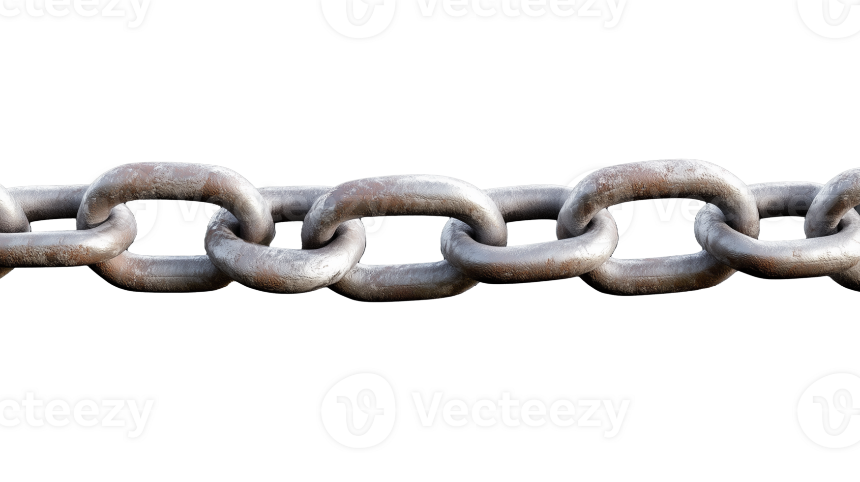 Rusty metal chain link on transparent background png