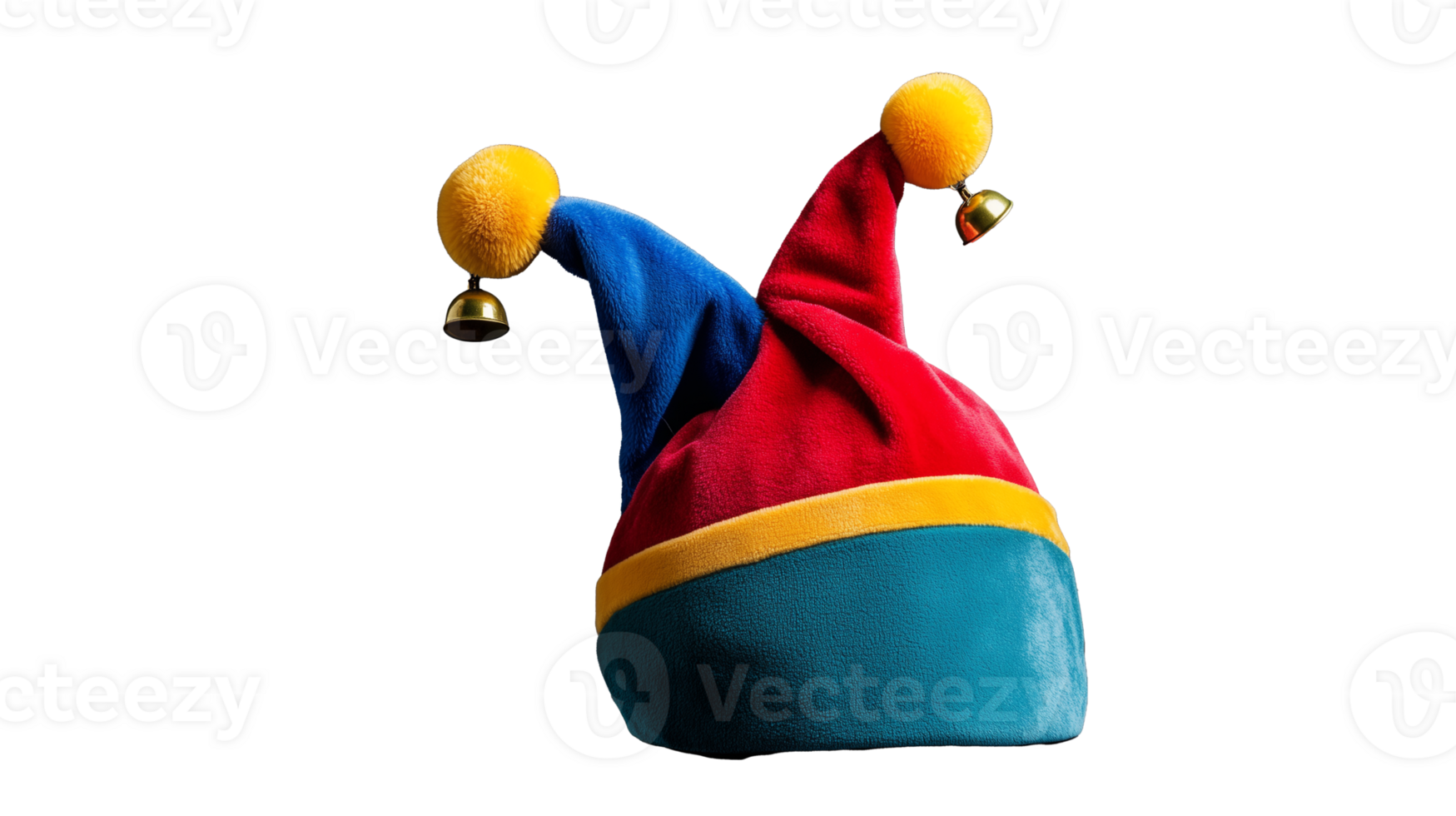 Jester cap with pom-poms, transparent background png