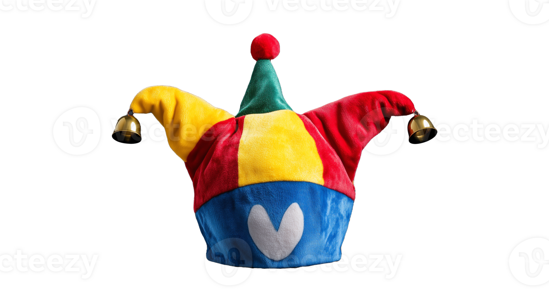 Jester hat with colorful design, transparent background png