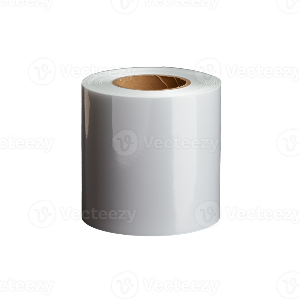 Plain white roll of packaging paper, transparent background png