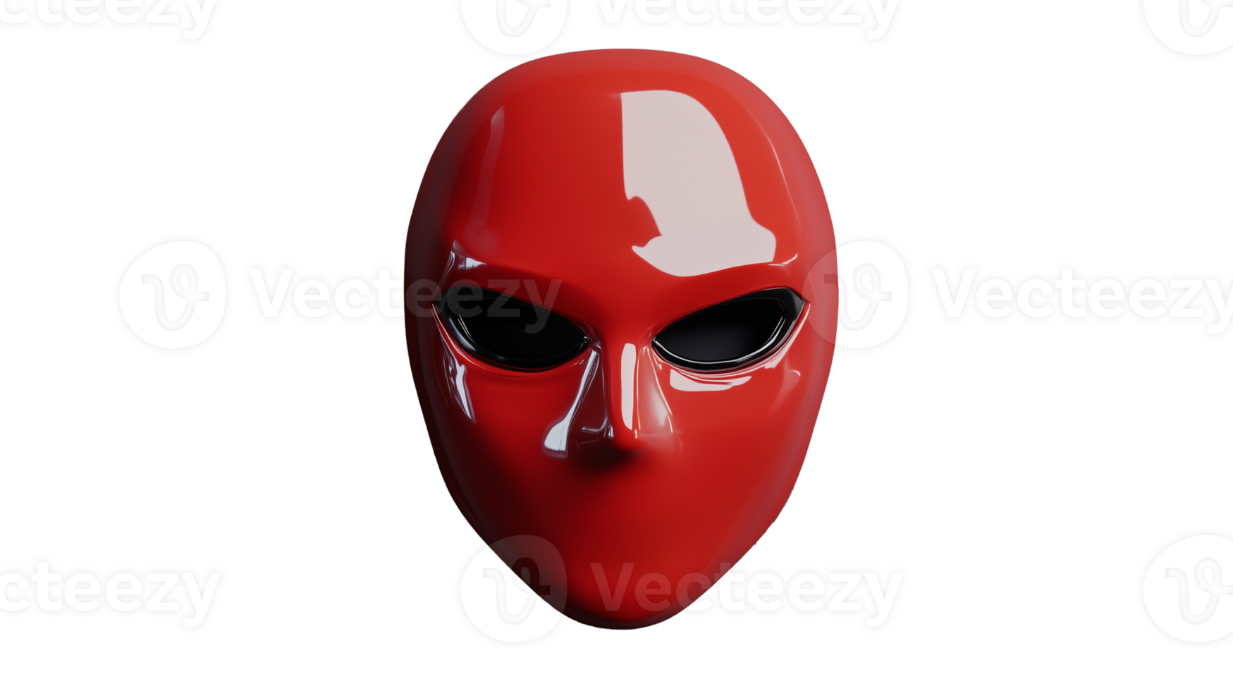 Glossy red carnival mask, transparent background png