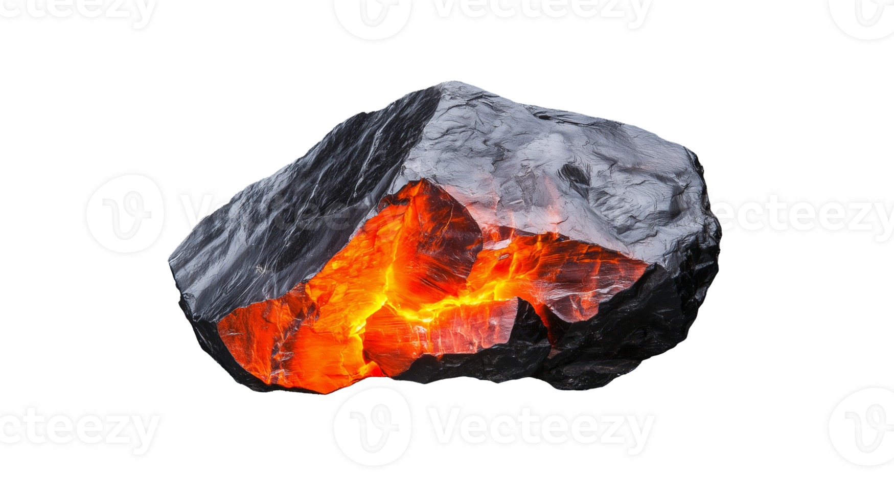 Glowing lava rock, transparent background png