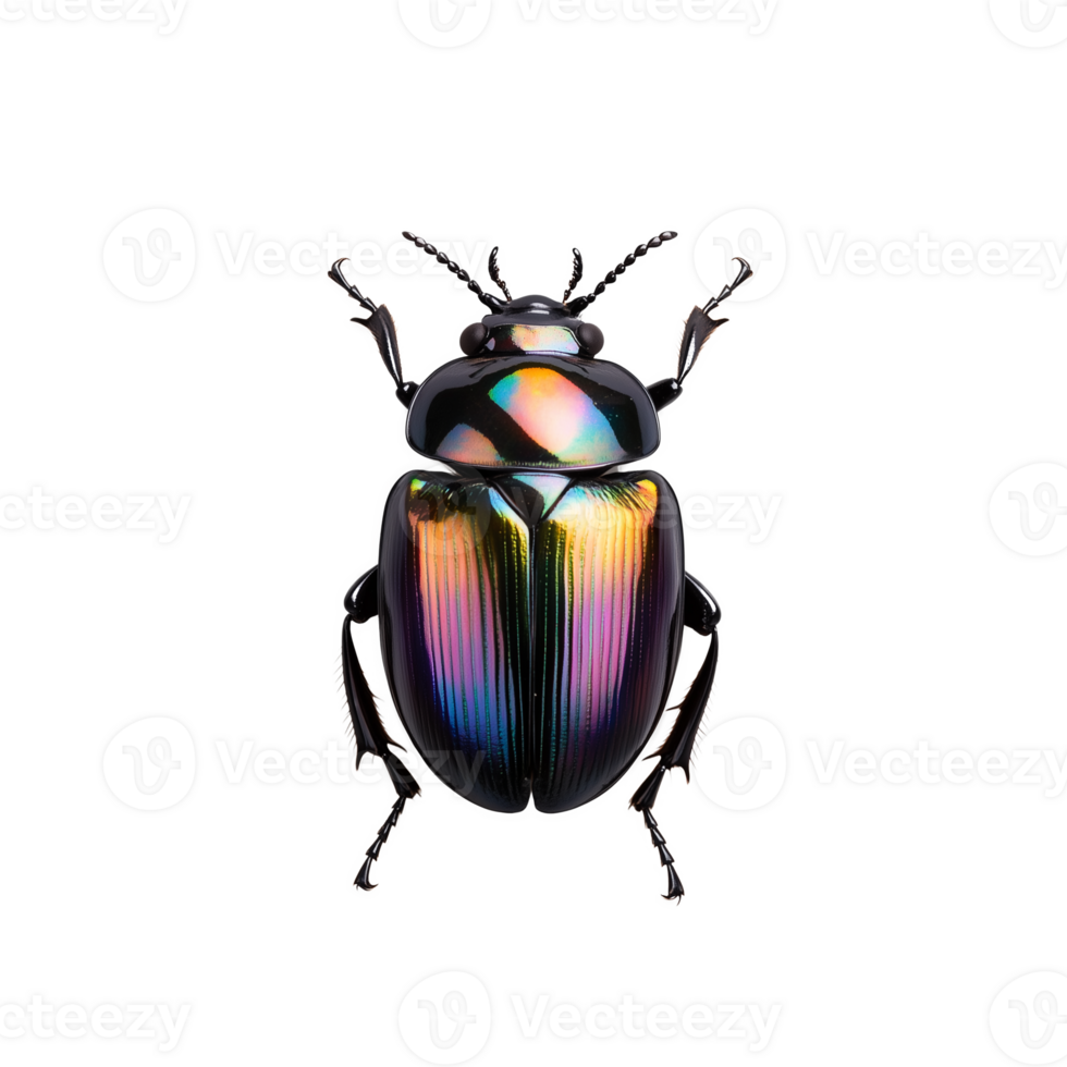iridiscente joya escarabajo en transparente antecedentes png