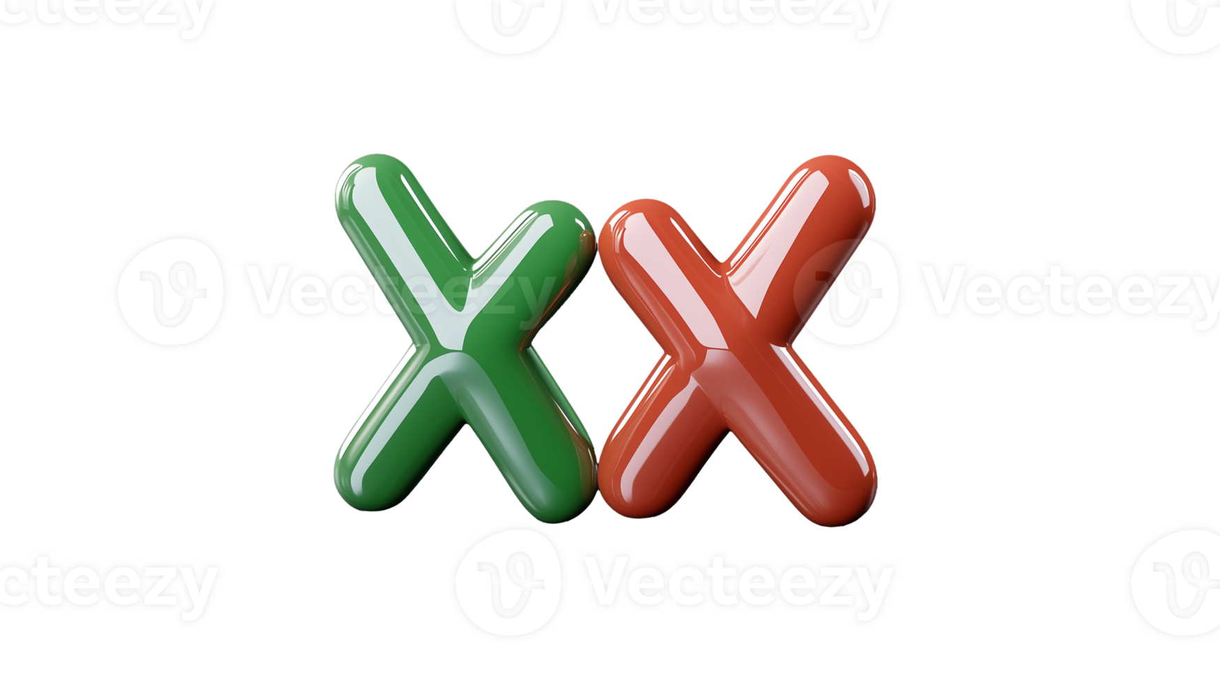 X and check mark icons in green and red on transparent background png