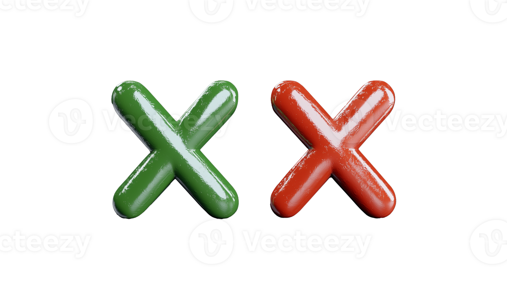 Green and red check marks on transparent background png